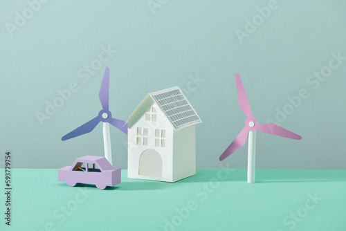 Eco power. Wind turbines generating electricity
