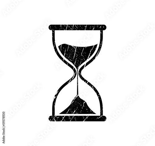 Antique sandglass vector on white background. Sandglass icon design in retro style to use in business, deadline, infographics projects and presentations. 