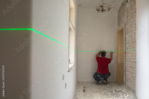 Apartment renovation using a laser