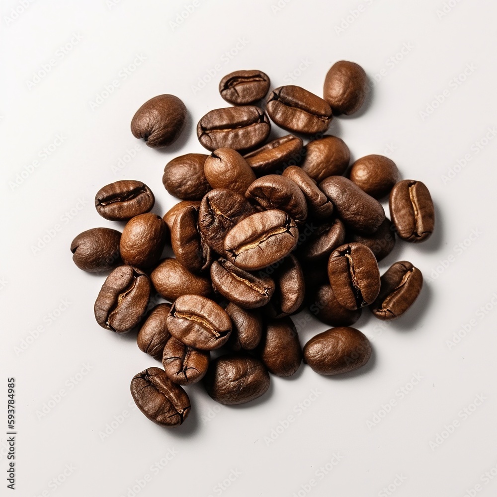 Naklejka premium Coffee Beans Isolated on White Background. Ai Generated