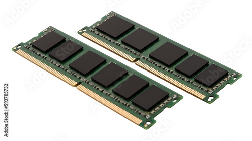 computer RAM memory module isolated on transparent background