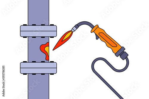 iron welding equipment. flat vector illustration.