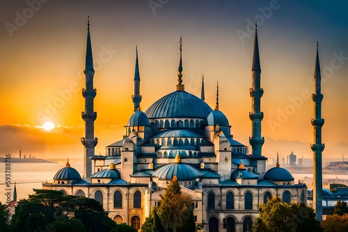 Istanbul's Blue Mosque and Skyline Sultan Ahmed's Grand Ottoman Mosque