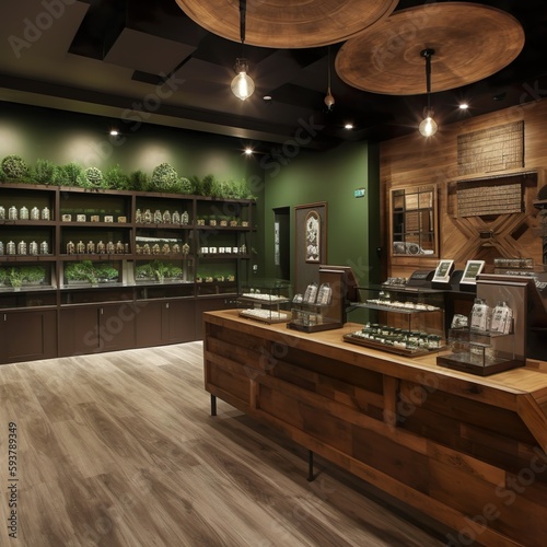 Cannabis Marijauana dispensary open floorpan © nick