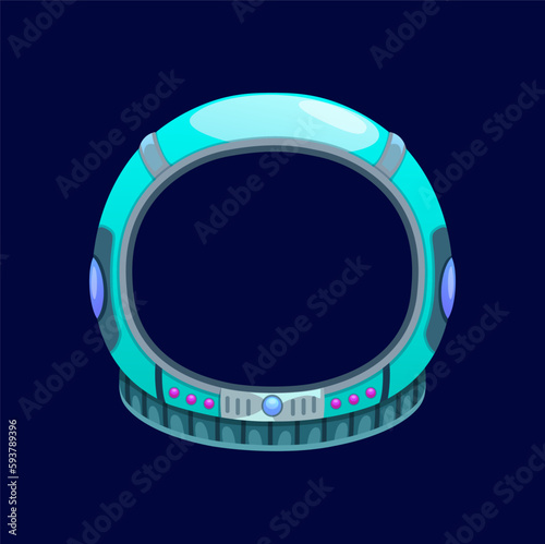 Spaceman cosmonaut mask, helmet for photo booth. Vector cute helmet for video chat face effect. Cute astronaut headset sticker frame