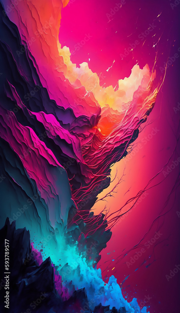 abstract fluorescent background art, Generative AI abstract fluorescent background art, Generative AI