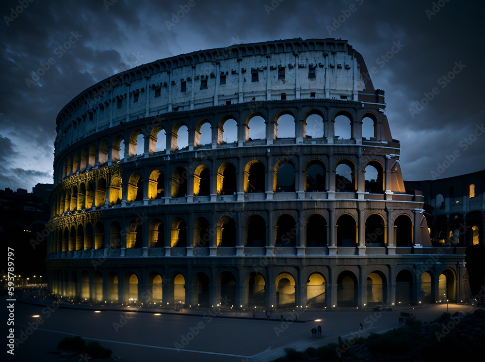 Image of the Colosseum in Rome, Italy, with its massive stone structure, arched entrances, underground tunnels, bloody history, and cultural significance, rome, colosseum, italy, coliseum, ancient