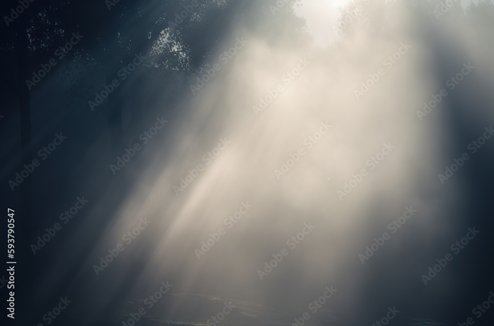 Fototapeta premium misty background with sunbeam Generative AI 
