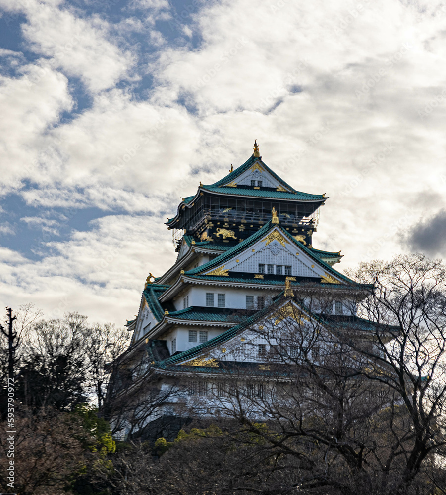 View of Osaka Castle in Osaka, Japan View of Osaka Castle in Osaka, Japan