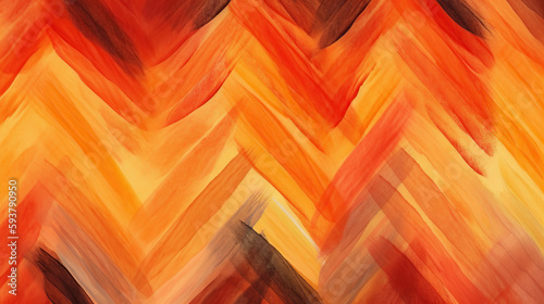 chevron orange zig zag painted seamless pattern Generative AI 