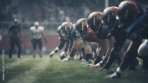 Match of american football realistic photo realistic. Al generated photo