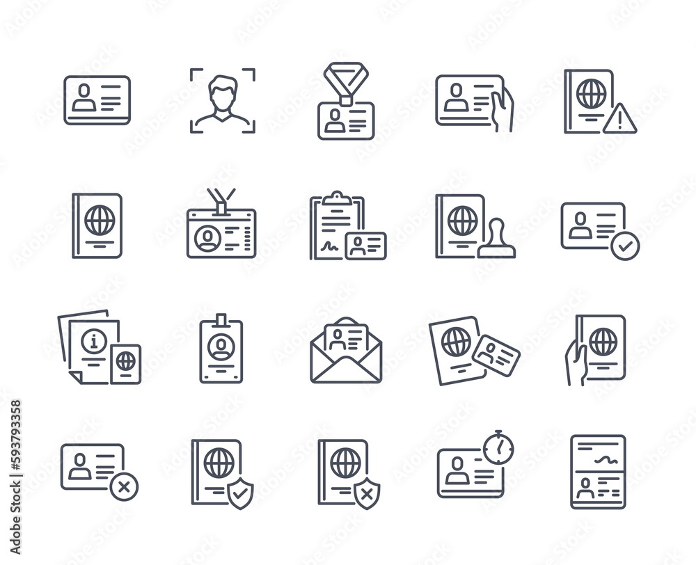 ID line icons set