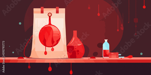 Hand drawn flat illustration of a World Blood Donor Day  concept background