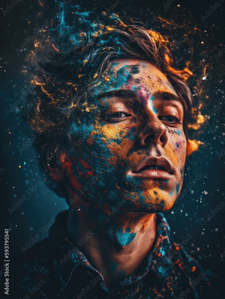 Surreal Portrait of a Person Adrift in the Wonder and Insignificance of the Universe Surreal Portrait of a Person Adrift in the Wonder and Insignificance of the Universe