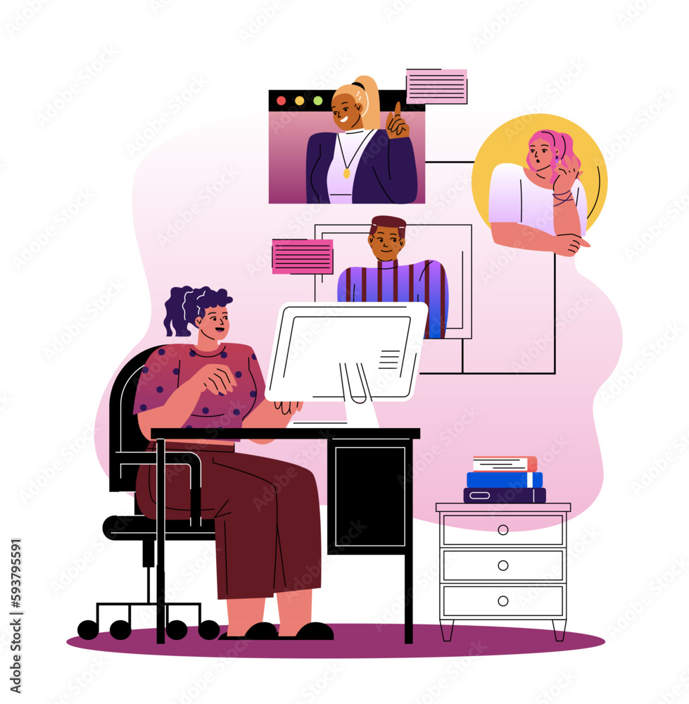 Online meeting concept Online meeting concept