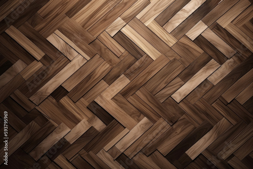 Wooden background, texture of marquetry walnut planks photo