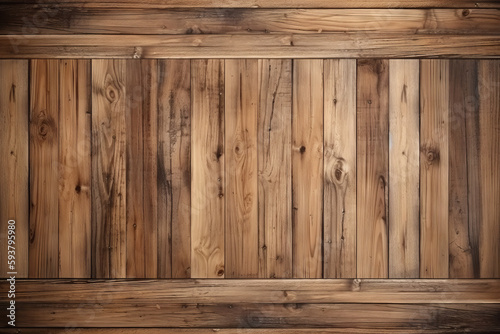 Wooden background texture of vertical planks with borders of reclaimed distressed maple