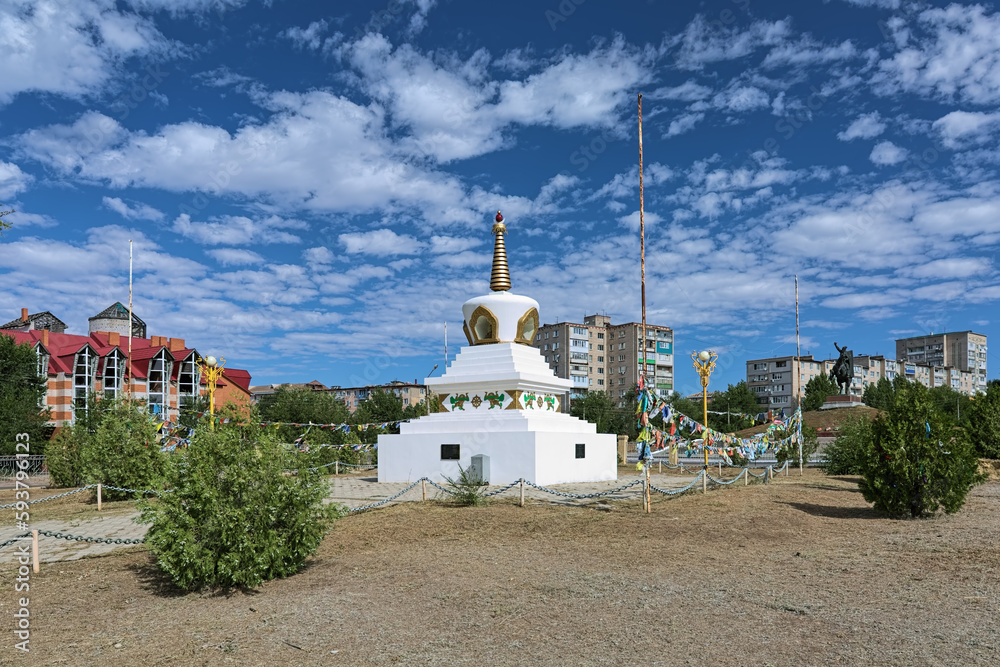 Elista, Russia. Stupa of enlightenment, also known as stupa of reconciliation or stupa of consensus and harmony.