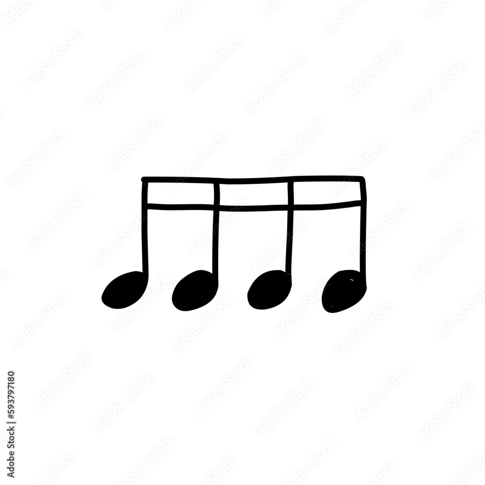 Hand drawn music notes