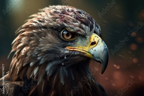 Bald eagle, Haliaeetus leucocephalus. The official national symbol of the United States. AI generated, human enhanced