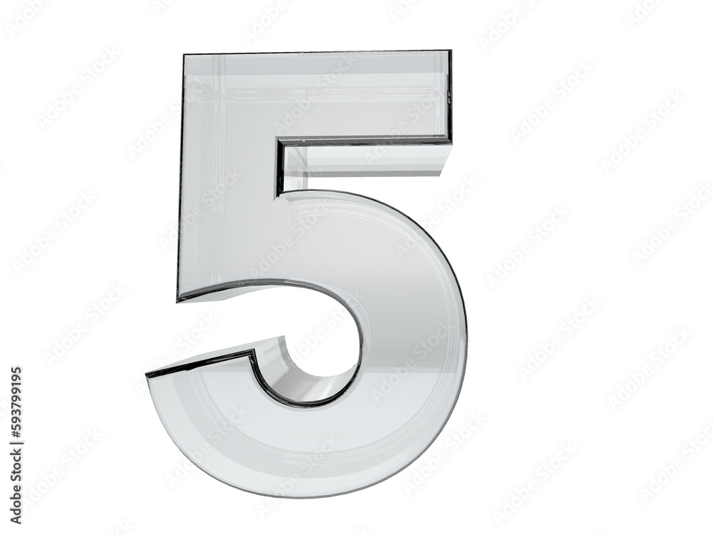 Number 5 transparent glass. Background transparent in png. Number 5 transparent glass. Background transparent in png.
