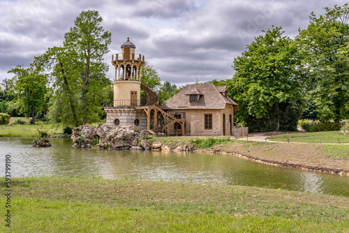 Beautiful building at Marie Antoinette's hamlet in Versailles.