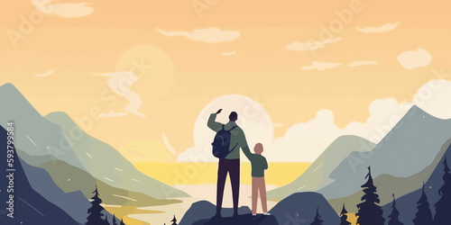 Flat illustration capturing the spirit of Father's Day
