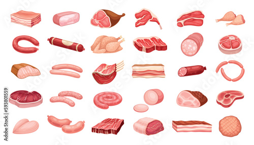Fotografija Meat cuts set