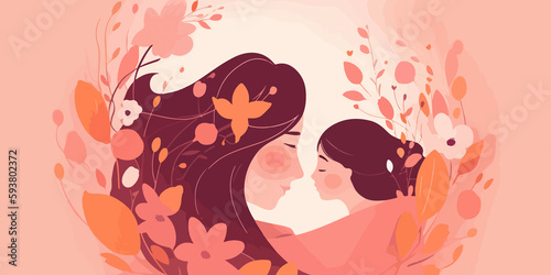 Mother s Day background in hand drawn style