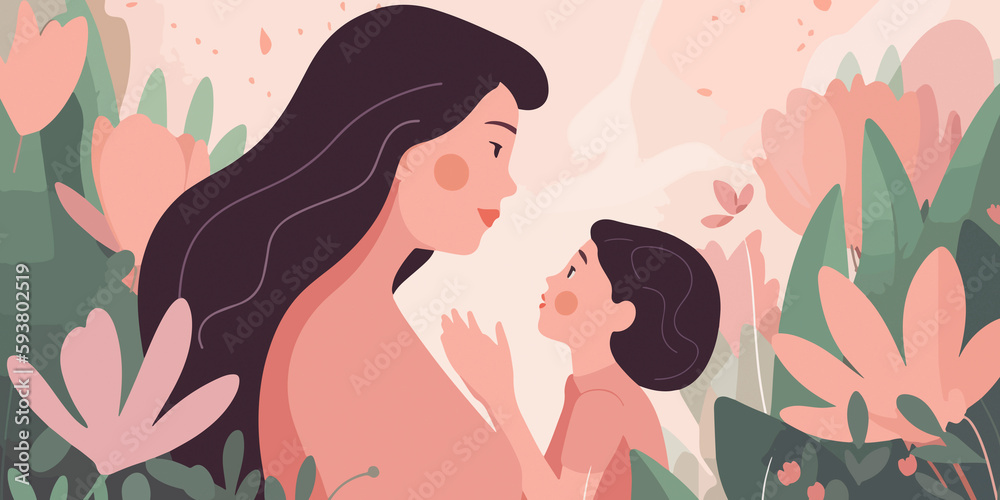 Hand drawn Mother's Day concept in flat design Hand drawn Mother's Day concept in flat design