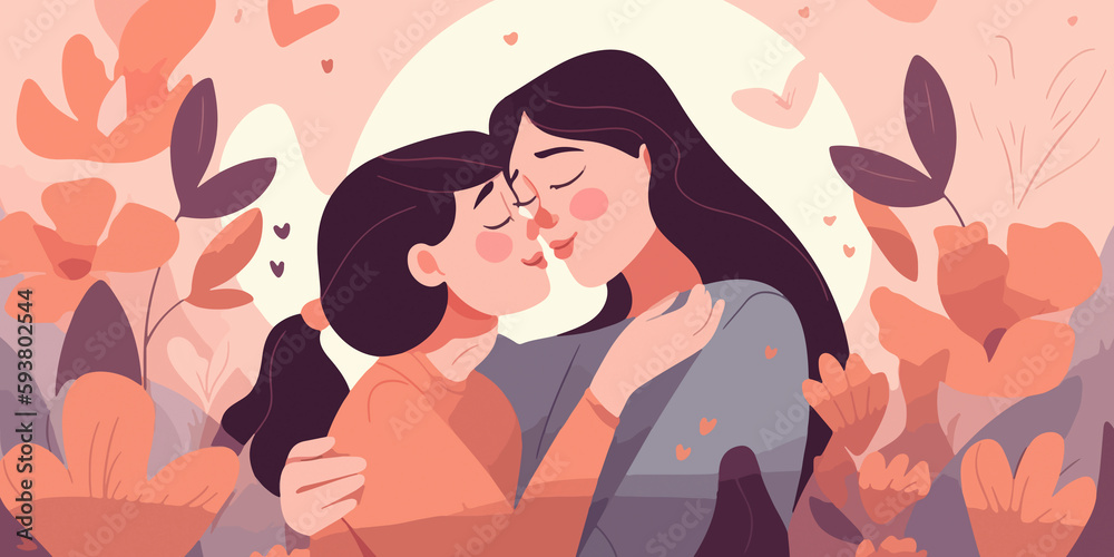 Hand drawn Mother's Day concept in flat design Hand drawn Mother's Day concept in flat design