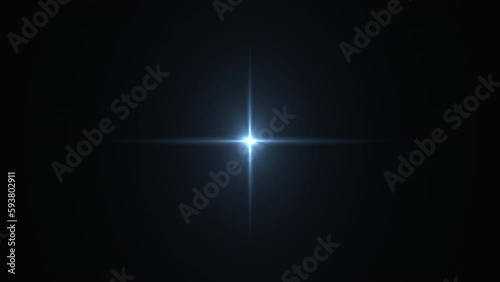 Blinking light effect, shiny flashing star. Seamless loop. Transparency is embedded in video