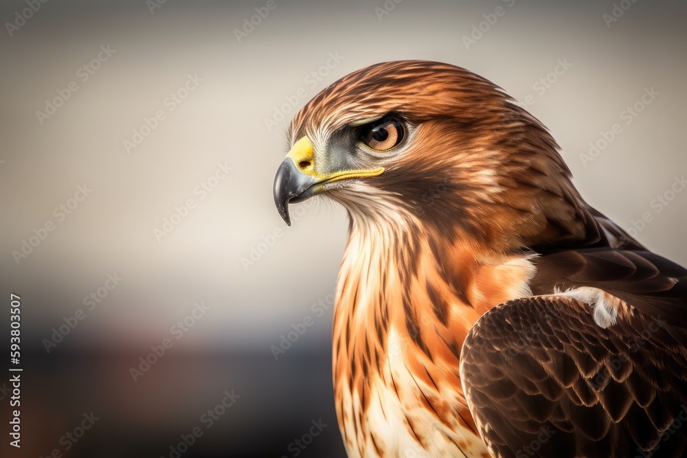 Close-Up View of a Majestic Bird of Prey. Generative AI Close-Up View of a Majestic Bird of Prey. Generative AI