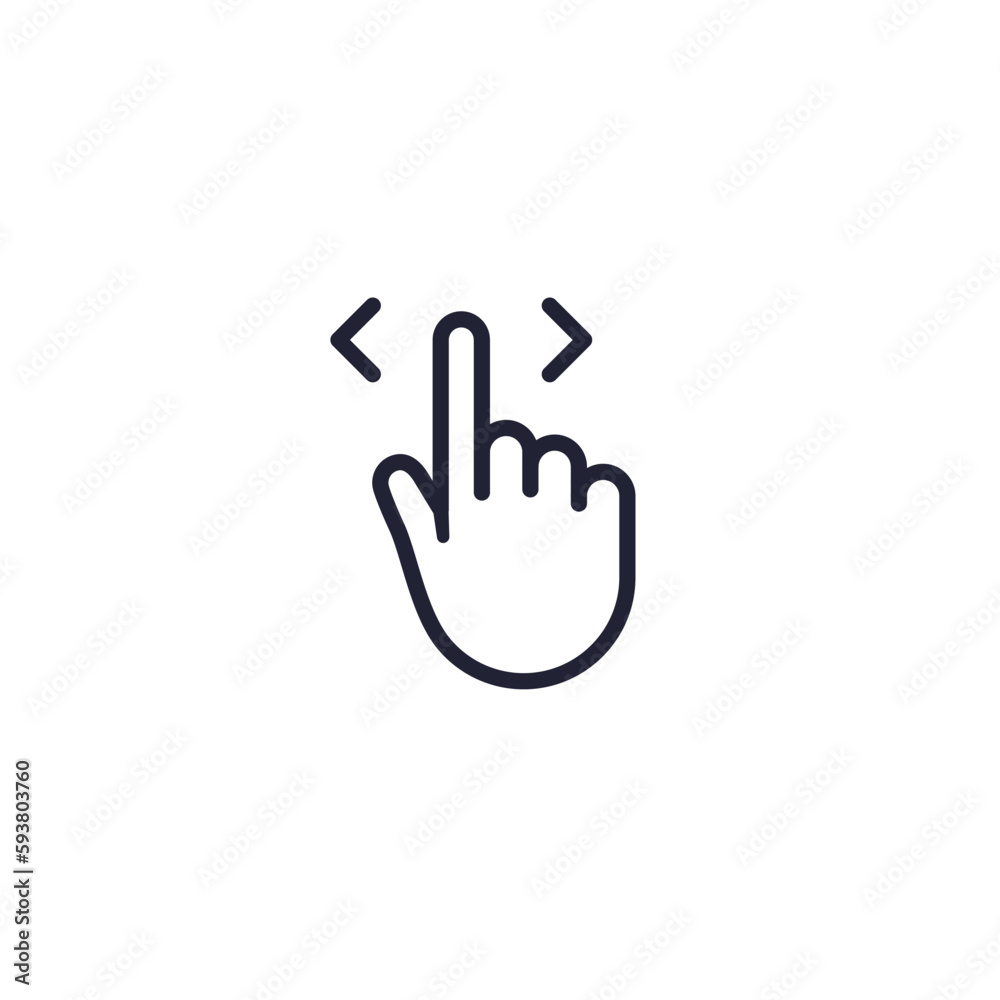 Swipe hand finger vector icon. Drag swipe touch arrow tap action mobile screen symbol finger gesture. Swipe hand finger vector icon. Drag swipe touch arrow tap action mobile screen symbol finger gesture.