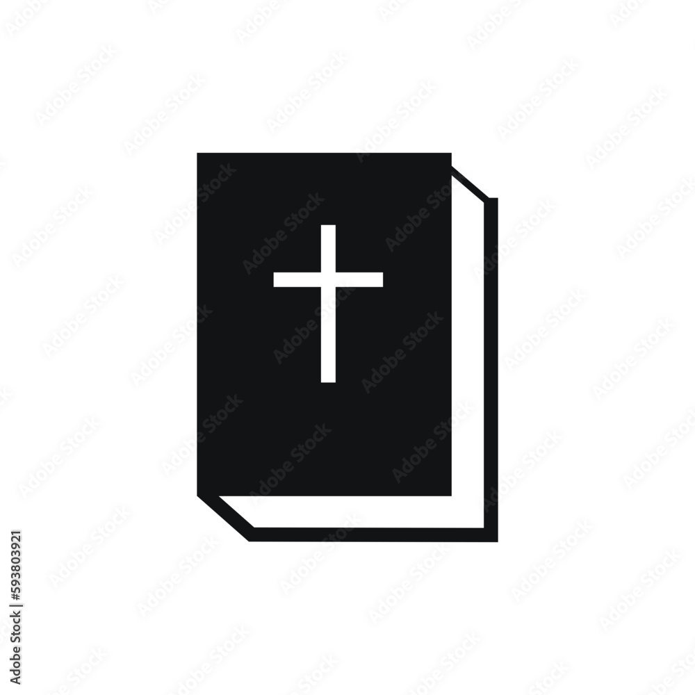Closed Bible Icon with a cross Closed Bible Icon with a cross