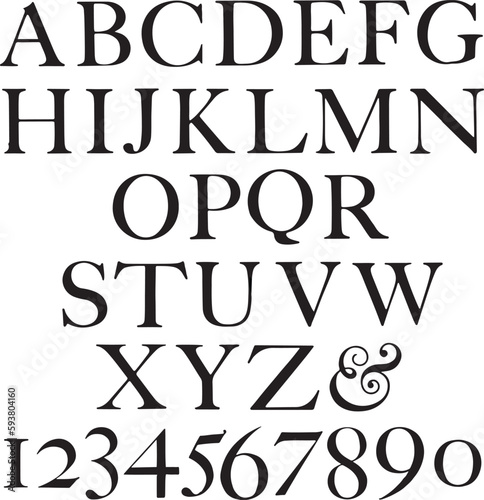 Printed Caslon Type alphabets - ABC letters