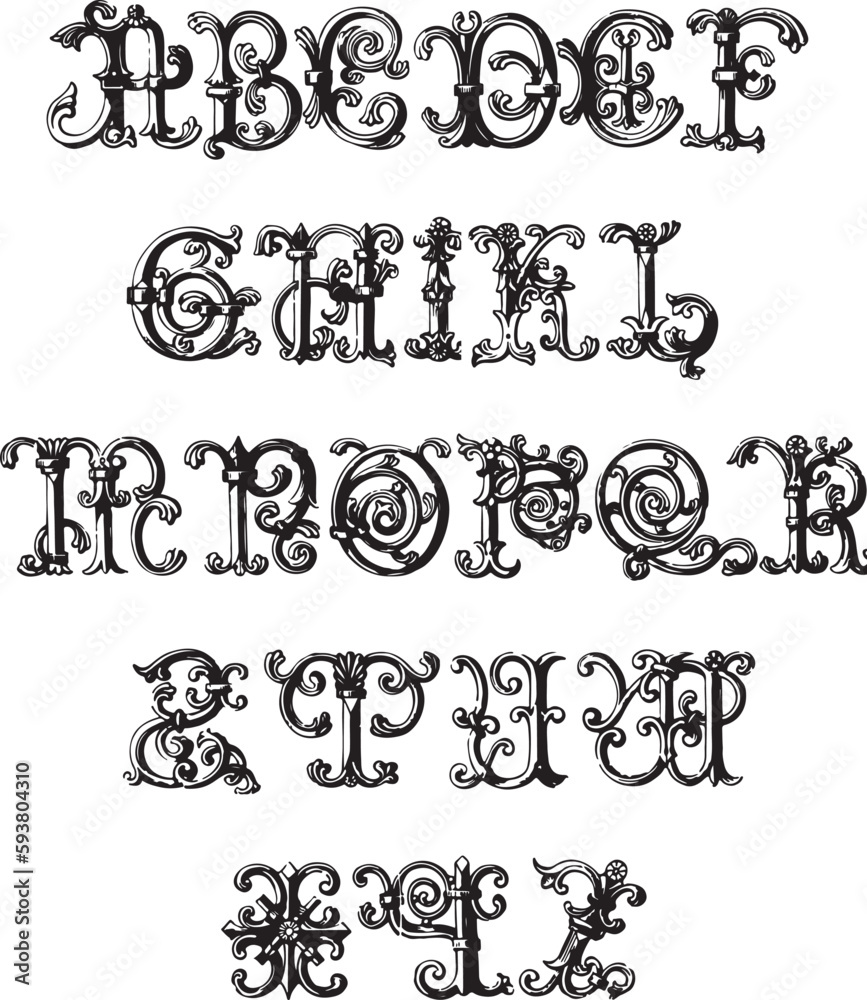 Metal Ornamental alphabets - ABC letters Metal Ornamental alphabets - ABC letters