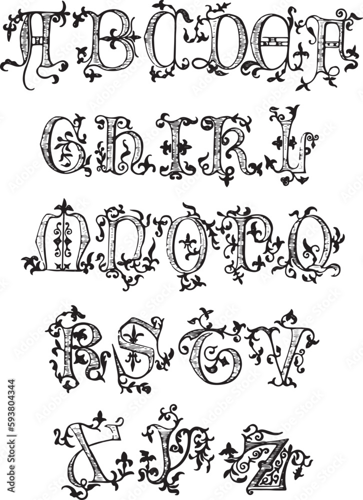 Fototapeta premium Embroidery�Alphabet Design