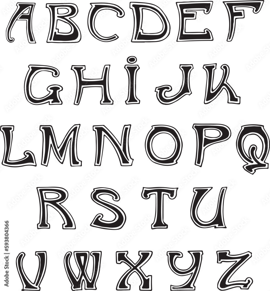 Art Nouveau Alphabets alphabets ABC letters Stock Vector Adobe Stock