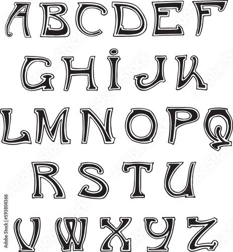 Art Nouveau Alphabets alphabets - ABC letters