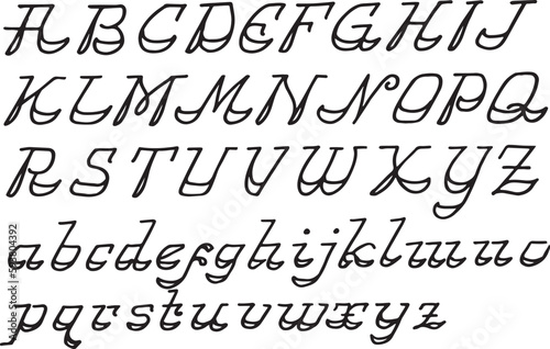 Double Base, Round Slant Alphabets, Shepard Pen alphabets - ABC letters
