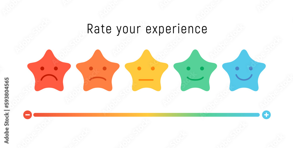Smiley rate scale emotion emoji icon. Feedback rate survey emoticon satisfaction meter. - obrazy, fototapety, plakaty 