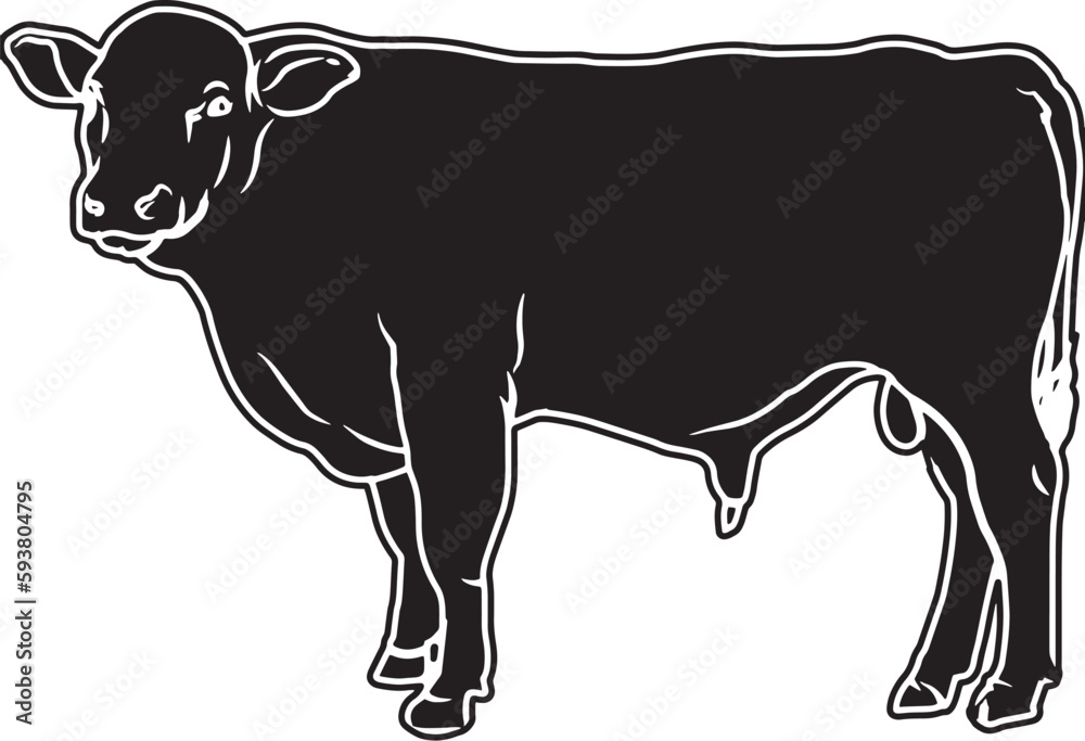 Obraz premium Beefalo Sketch Vector