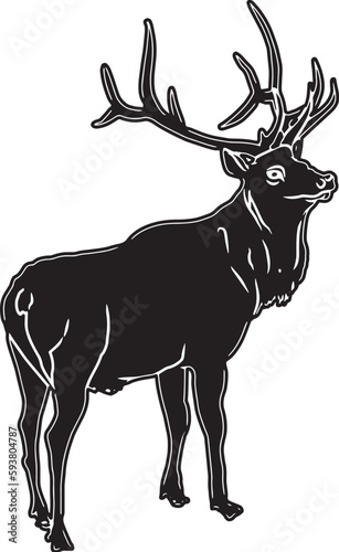 Elk Sketch Vector