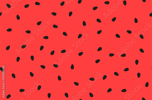 Watermelon seed red pattern texture background. Fruit seed pattern healthy illustration. Watermelon summer simple seamless.