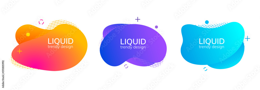 Blob abstract shape organic banner design element. Vector fluid round shape liquid amoeba