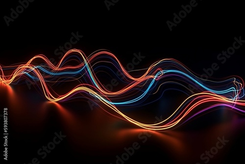 Obraz na płótnie abstract glowing lines, lines background, abstract background w salonie