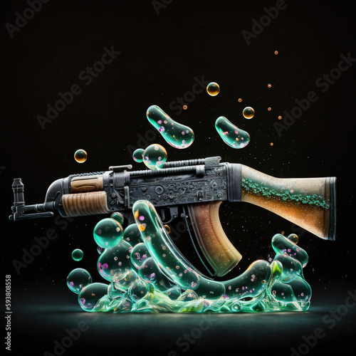Gun with bubbles