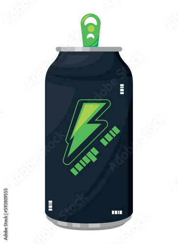 black energy drink can with ray