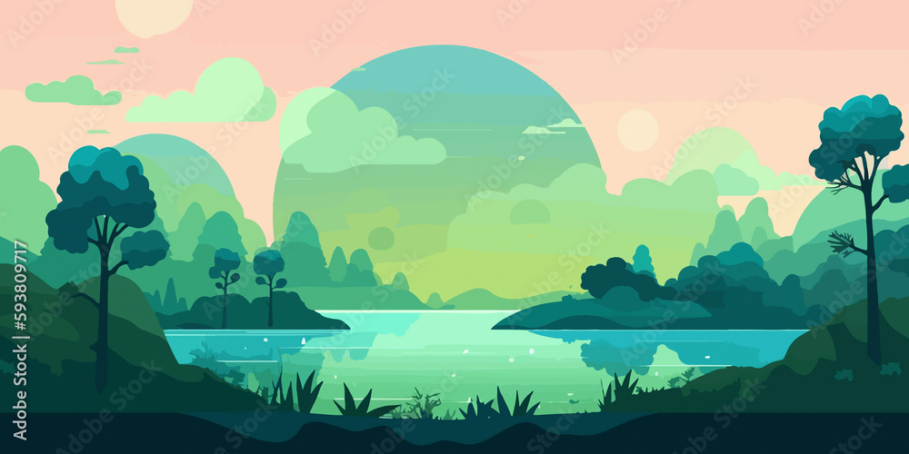 Obraz premium Hand drawn flat illustration of a World Environment Day, concept background